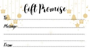 Gift Promise voucher template - gold Christmas