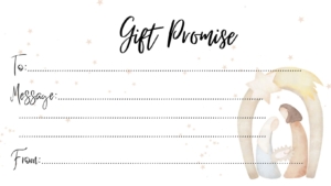 Gift Promise voucher template - Christmas Nativity