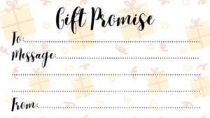 Gift Promise voucher templates - yellow and orange birthday presents